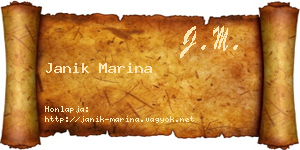 Janik Marina névjegykártya